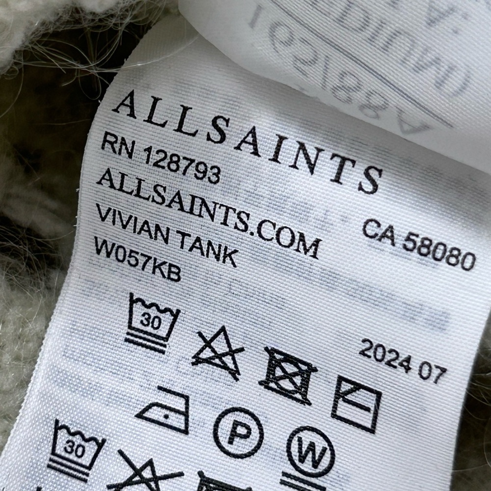 NWOT AllSaints Vivian Open Knit Tank Top
Vest
Wool
Mohair
Earth Green
Lux
$229
M - Picture 8 of 11